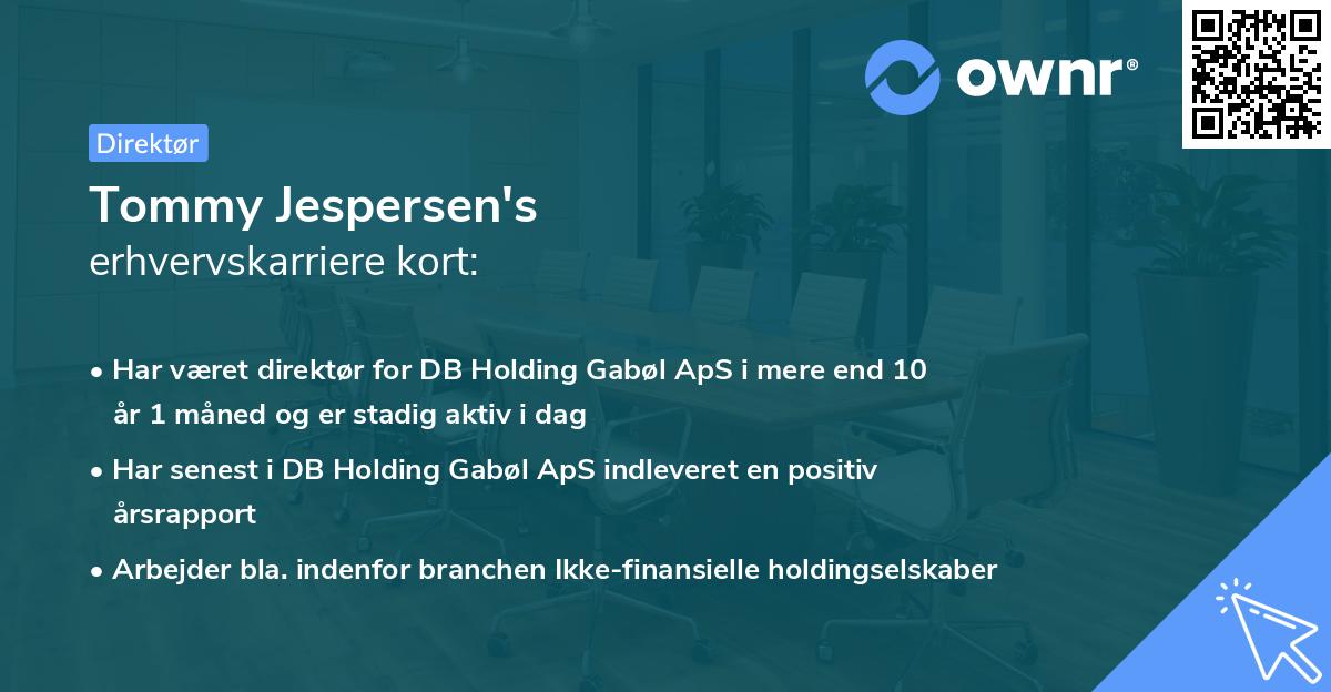 Tommy Jespersen's erhvervskarriere kort