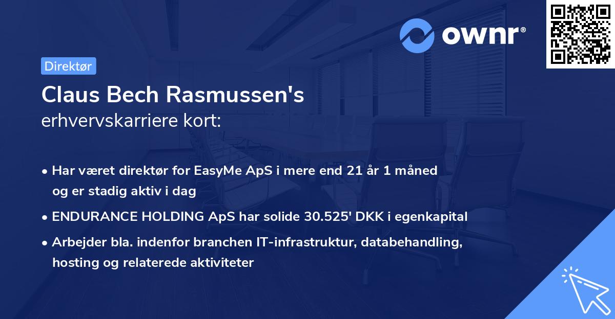 Claus Bech Rasmussen's erhvervskarriere kort