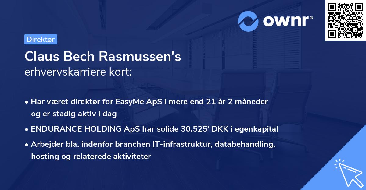 Claus Bech Rasmussen's erhvervskarriere kort