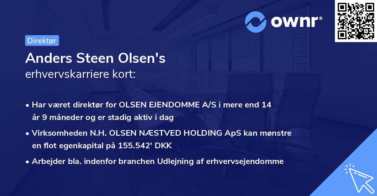 Anders Steen Olsen's erhvervskarriere kort