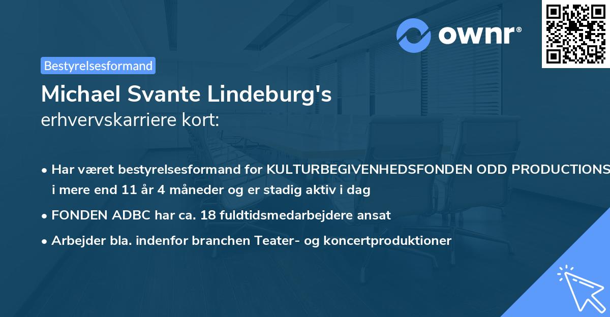 Michael Svante Lindeburg's erhvervskarriere kort
