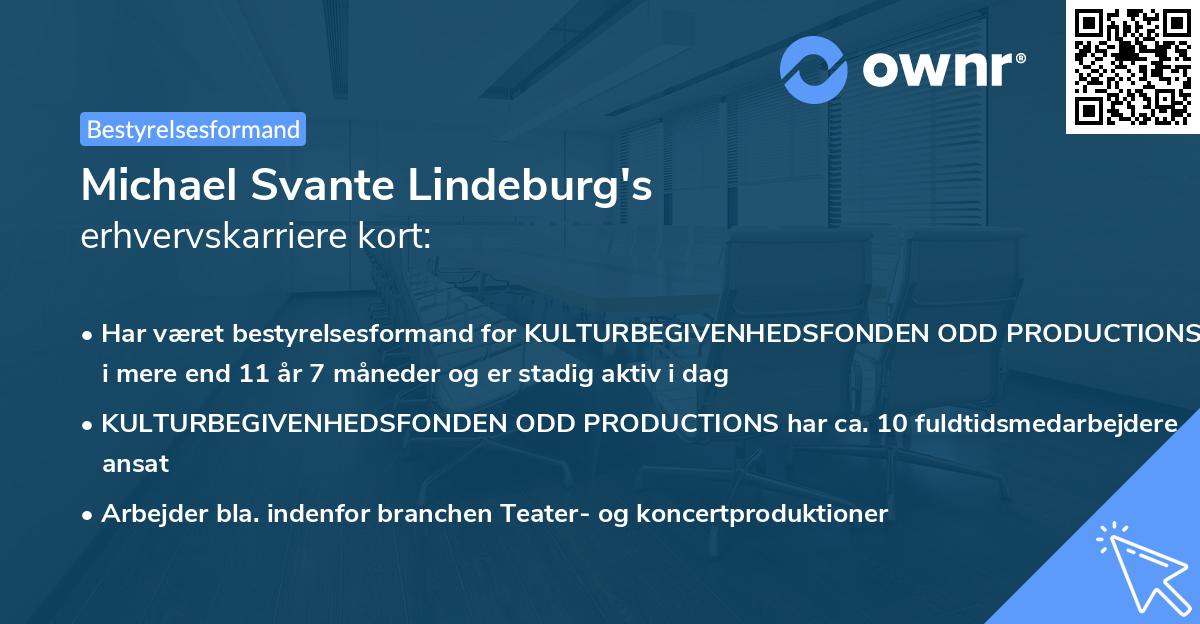 Michael Svante Lindeburg's erhvervskarriere kort