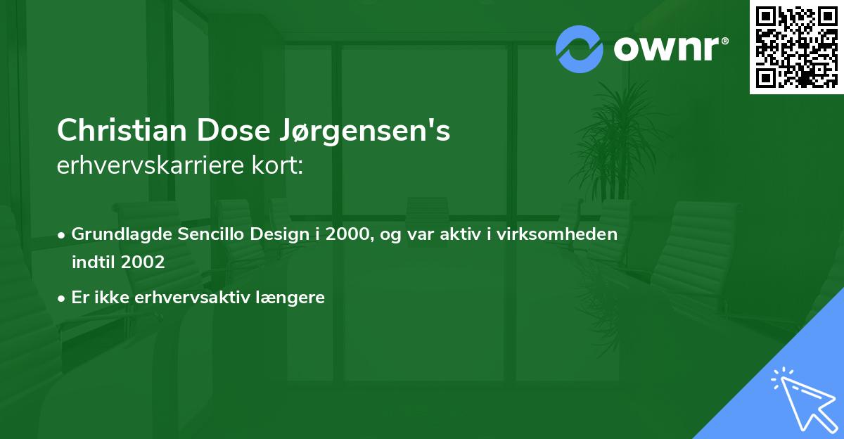 Christian Dose Jørgensen's erhvervskarriere kort