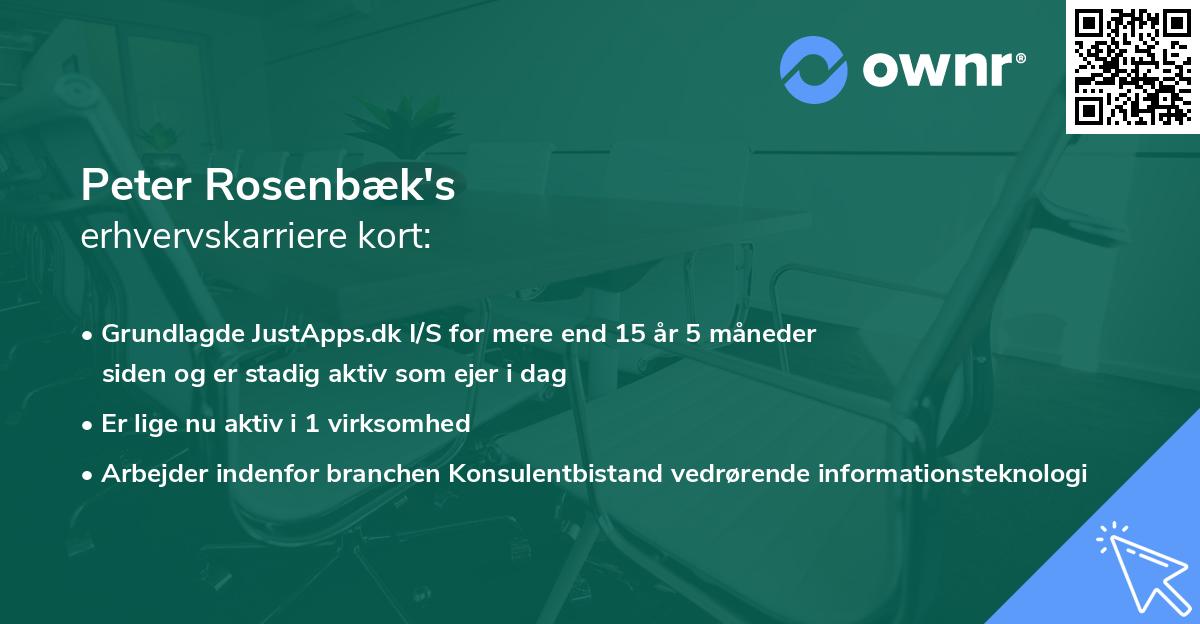 Peter Rosenbæk's erhvervskarriere kort