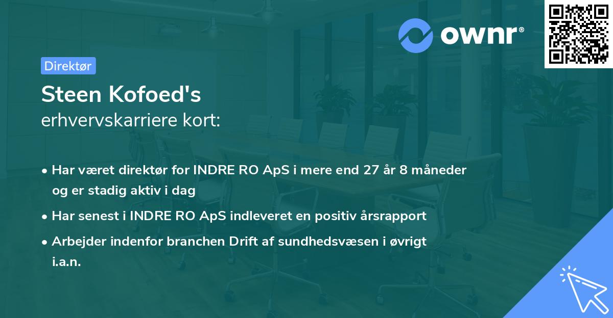 Steen Kofoed's erhvervskarriere kort