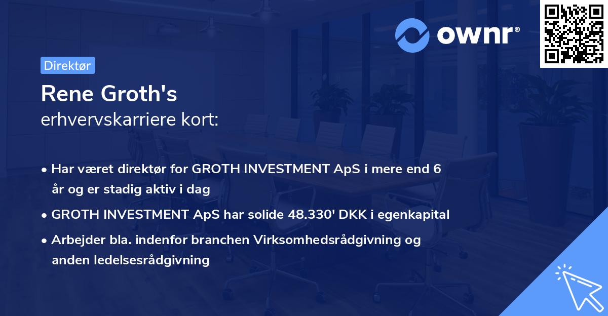 Rene Groth's erhvervskarriere kort