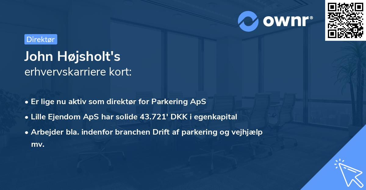 John Højsholt's erhvervskarriere kort