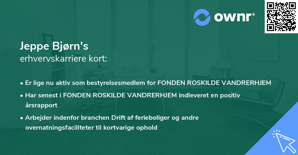Jeppe Bjørn's erhvervskarriere kort