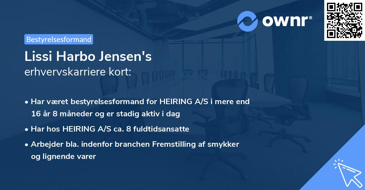 Lissi Harbo Jensen's erhvervskarriere kort