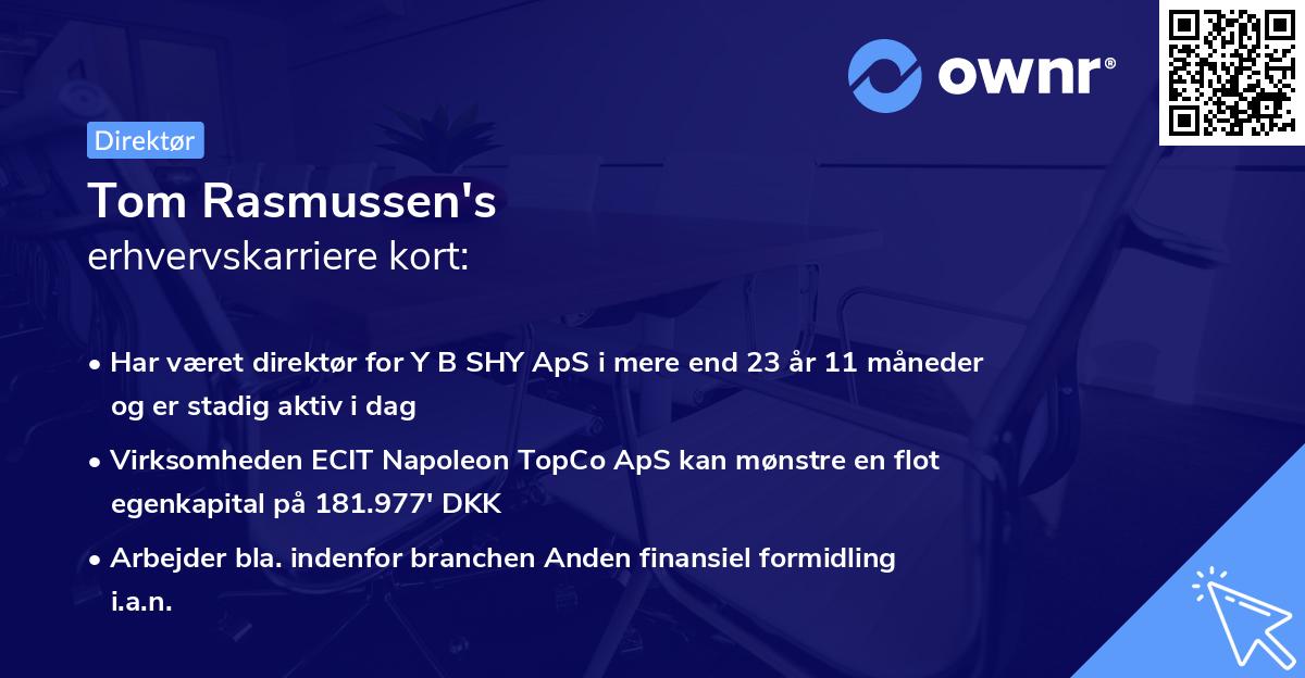 Tom Rasmussen's erhvervskarriere kort