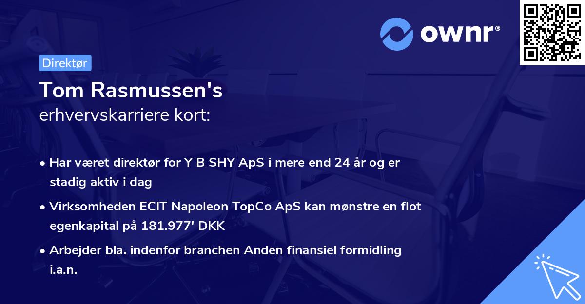 Tom Rasmussen's erhvervskarriere kort