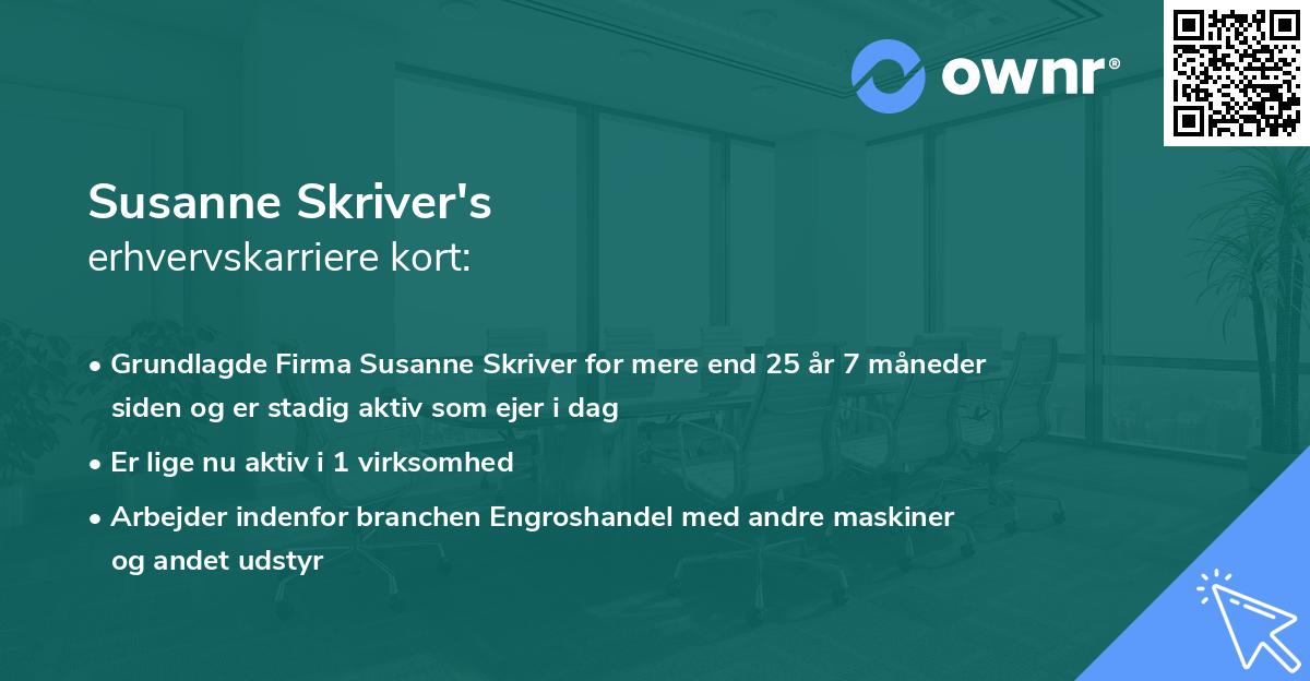 Susanne Skriver's erhvervskarriere kort