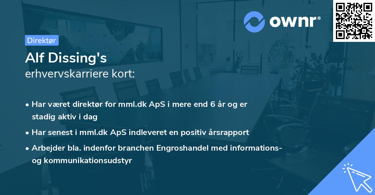 Alf Dissing's erhvervskarriere kort