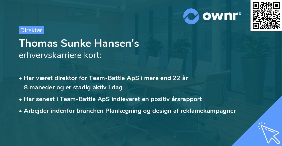 Thomas Sunke Hansen's erhvervskarriere kort