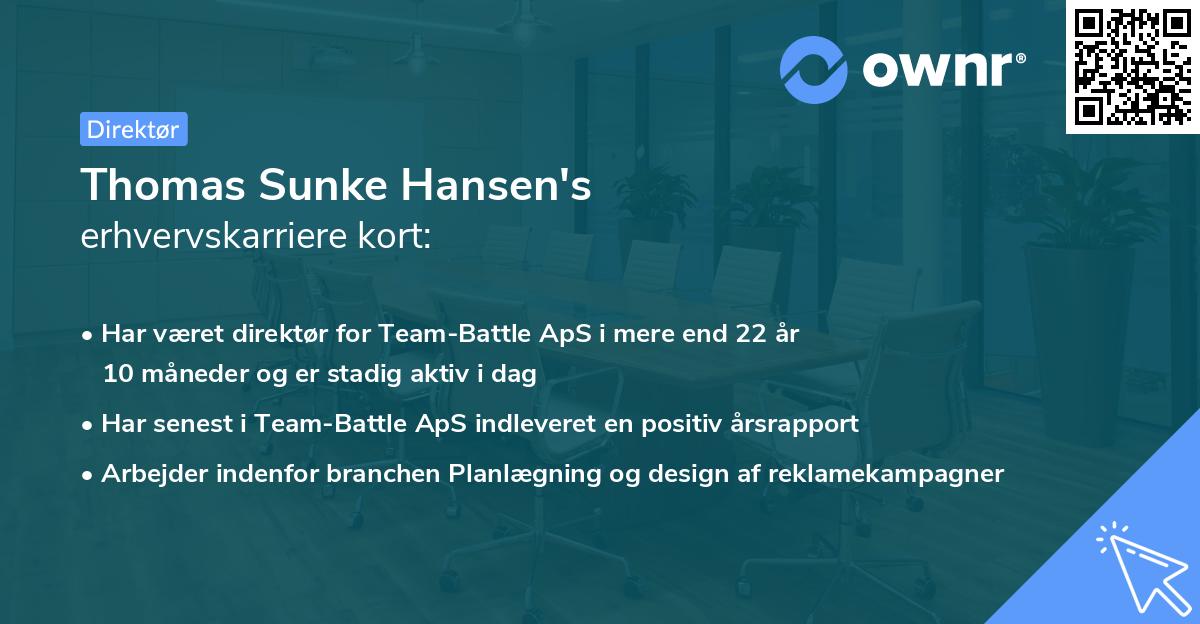 Thomas Sunke Hansen's erhvervskarriere kort