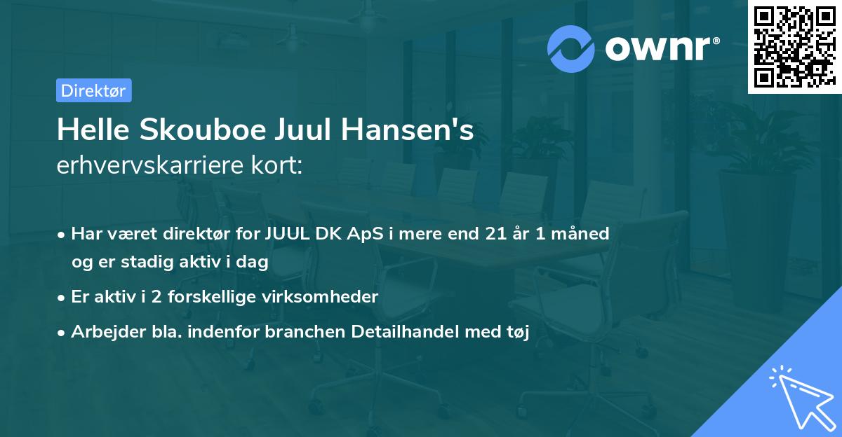 Helle Skouboe Juul Hansen's erhvervskarriere kort