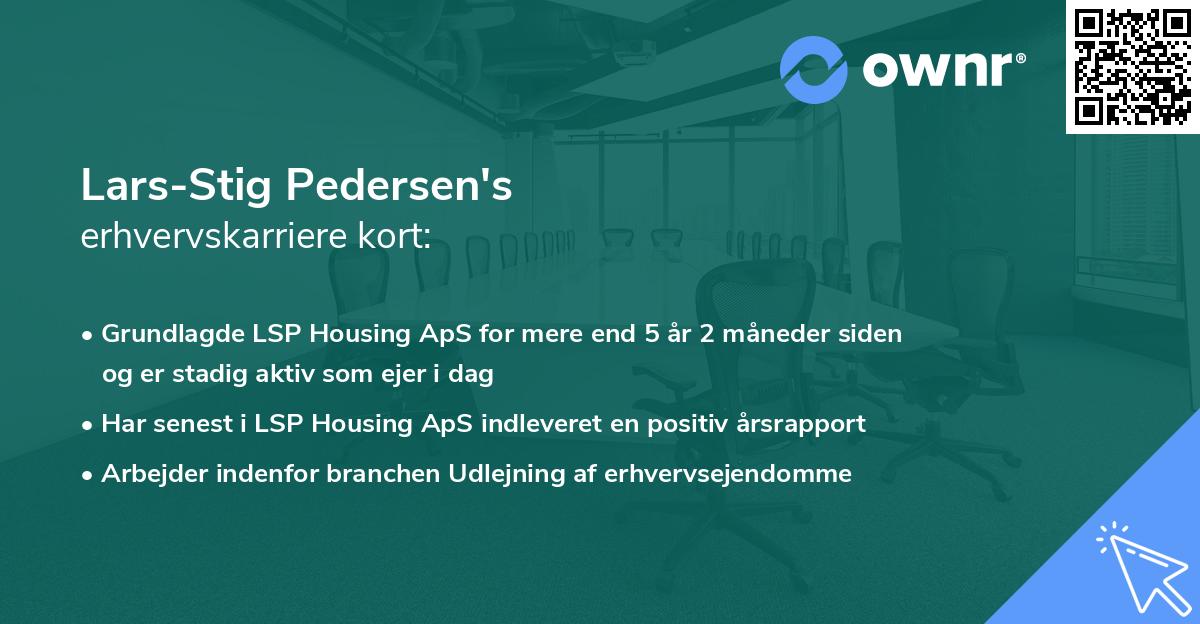 Lars-Stig Pedersen's erhvervskarriere kort