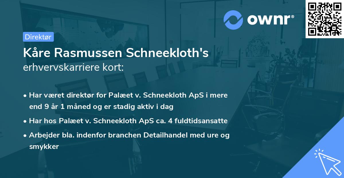 Kåre Rasmussen Schneekloth's erhvervskarriere kort