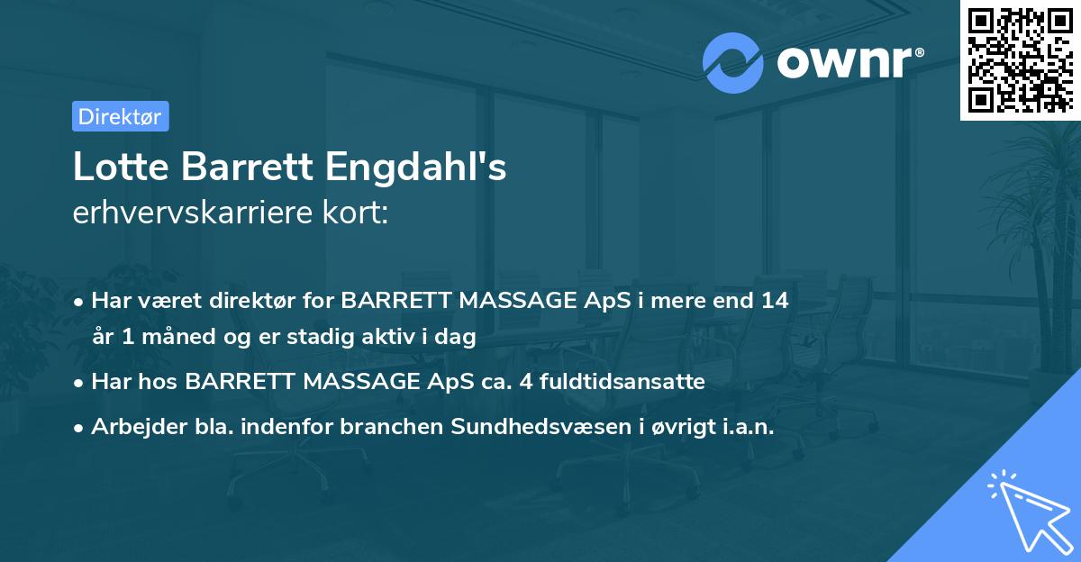 Lotte Barrett Engdahl's erhvervskarriere kort