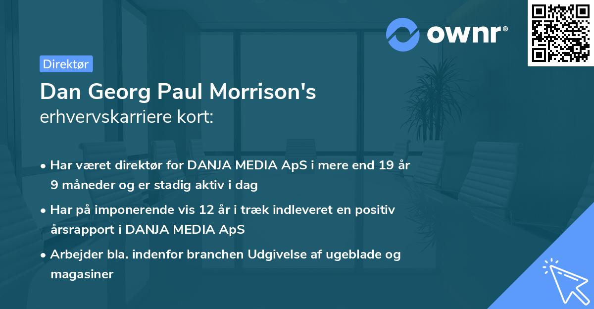 Dan Georg Paul Morrison's erhvervskarriere kort