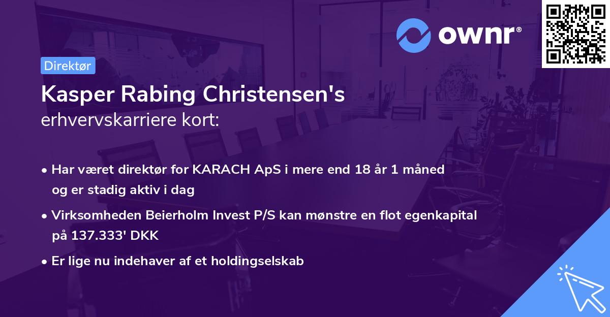 Kasper Rabing Christensen's erhvervskarriere kort