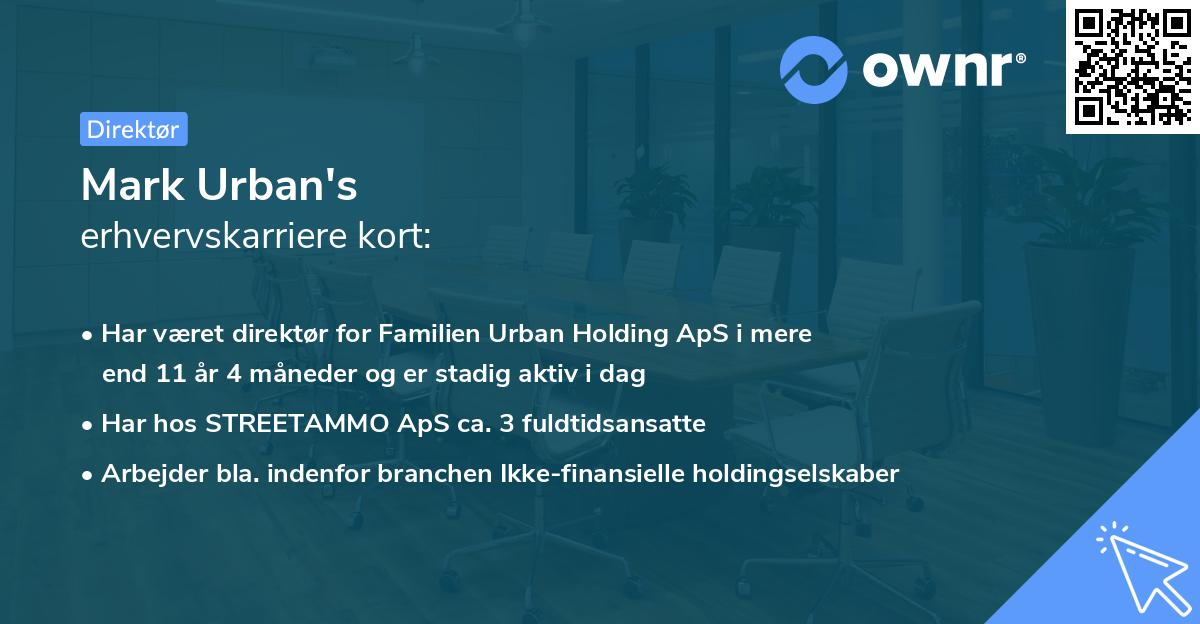 Mark Urban's erhvervskarriere kort