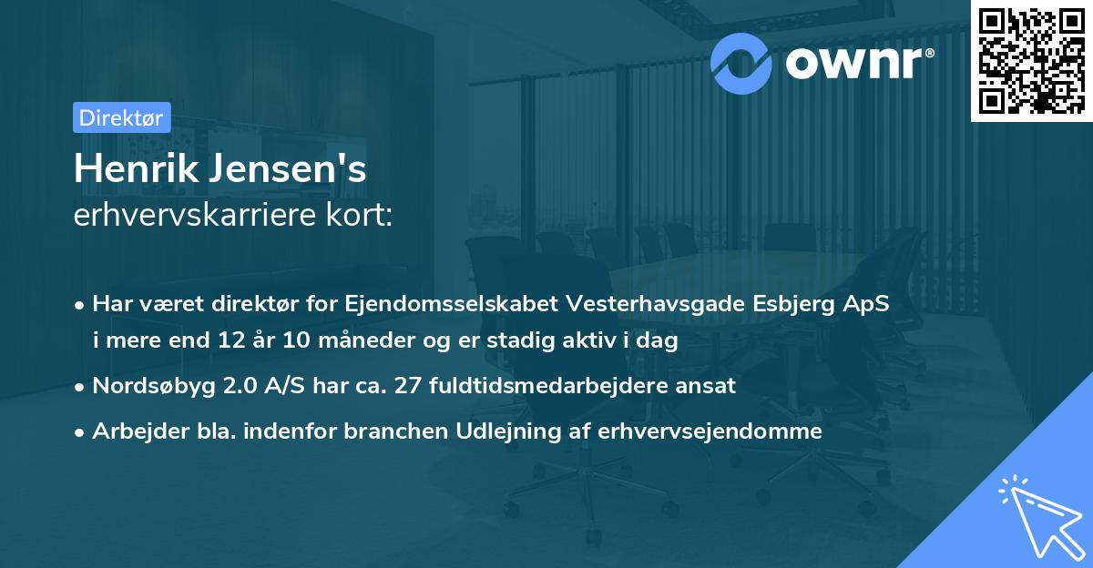 Henrik Jensen's erhvervskarriere kort