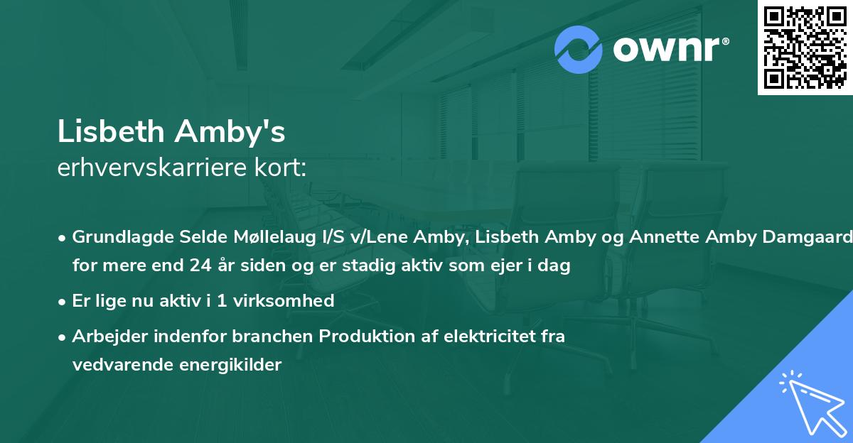 Lisbeth Amby's erhvervskarriere kort