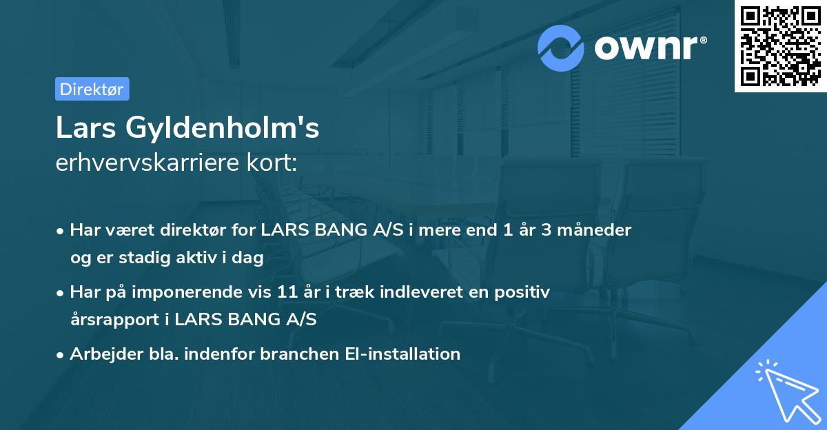 Lars Gyldenholm's erhvervskarriere kort