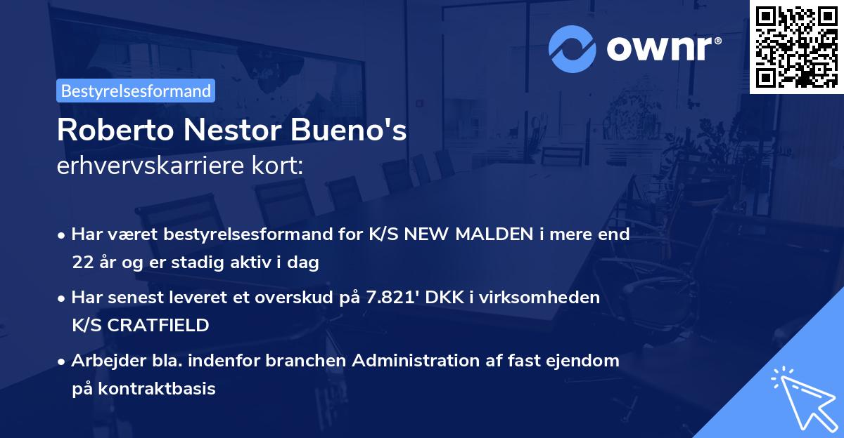 Roberto Nestor Bueno's erhvervskarriere kort