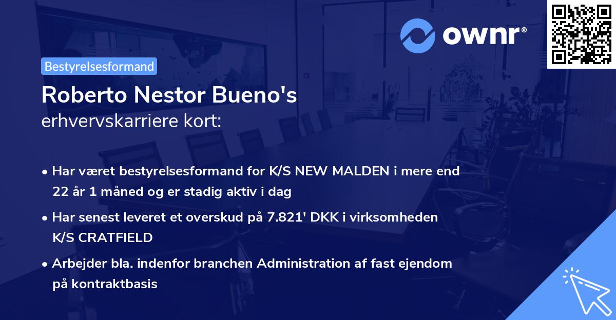 Roberto Nestor Bueno's erhvervskarriere kort