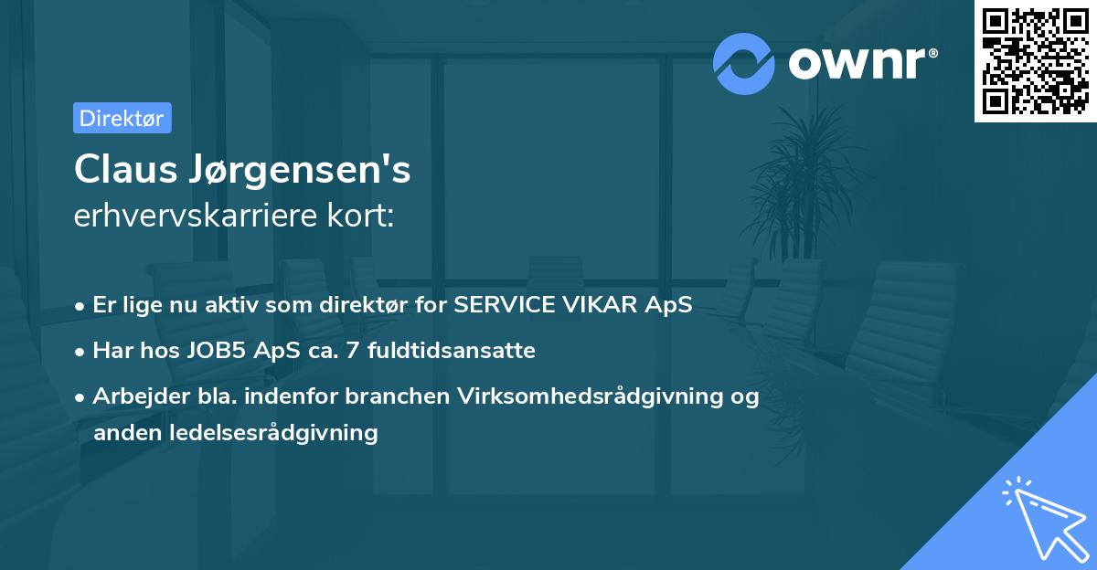 Claus Jørgensen's erhvervskarriere kort