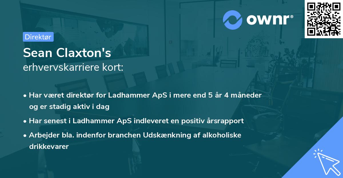 Sean Claxton's erhvervskarriere kort
