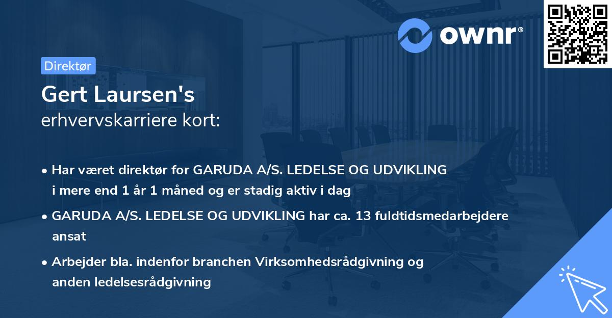 Gert Laursen's erhvervskarriere kort
