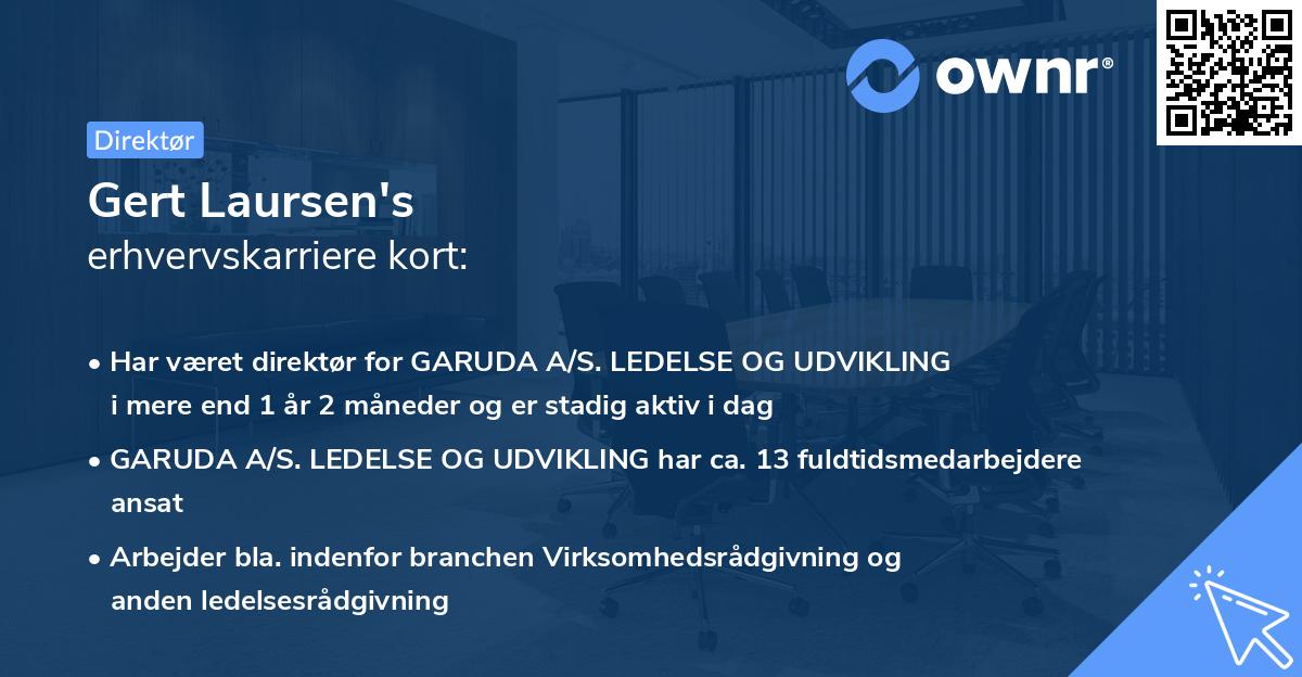 Gert Laursen's erhvervskarriere kort