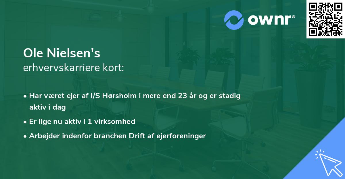 Ole Nielsen's erhvervskarriere kort