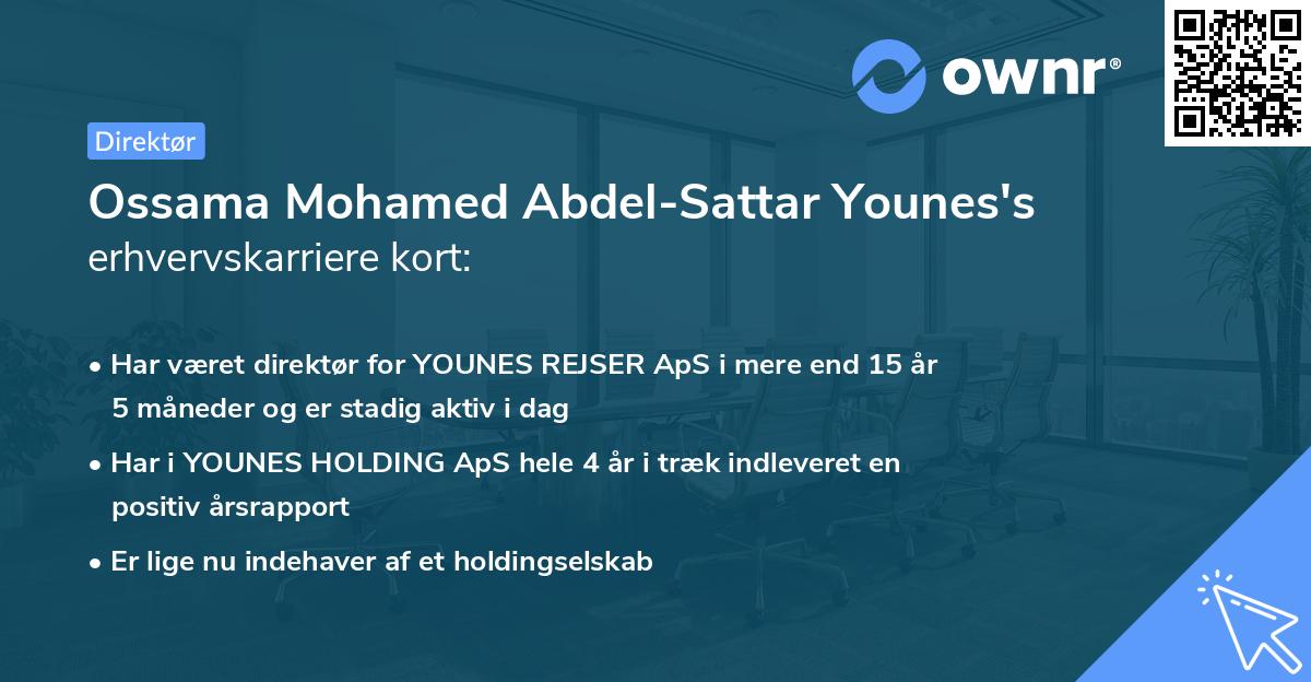 Ossama Mohamed Abdel-Sattar Younes's erhvervskarriere kort
