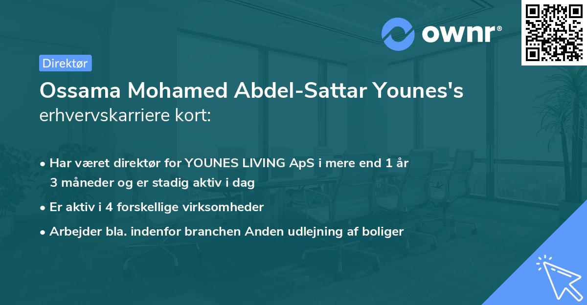 Ossama Mohamed Abdel-Sattar Younes's erhvervskarriere kort