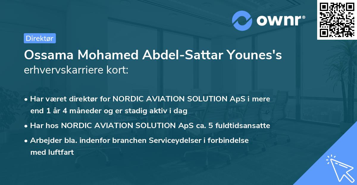 Ossama Mohamed Abdel-Sattar Younes's erhvervskarriere kort