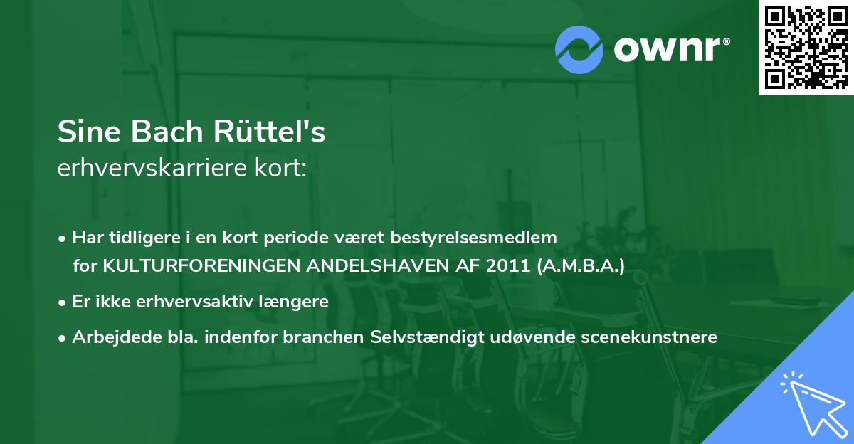 Sine Bach Rüttel's erhvervskarriere kort