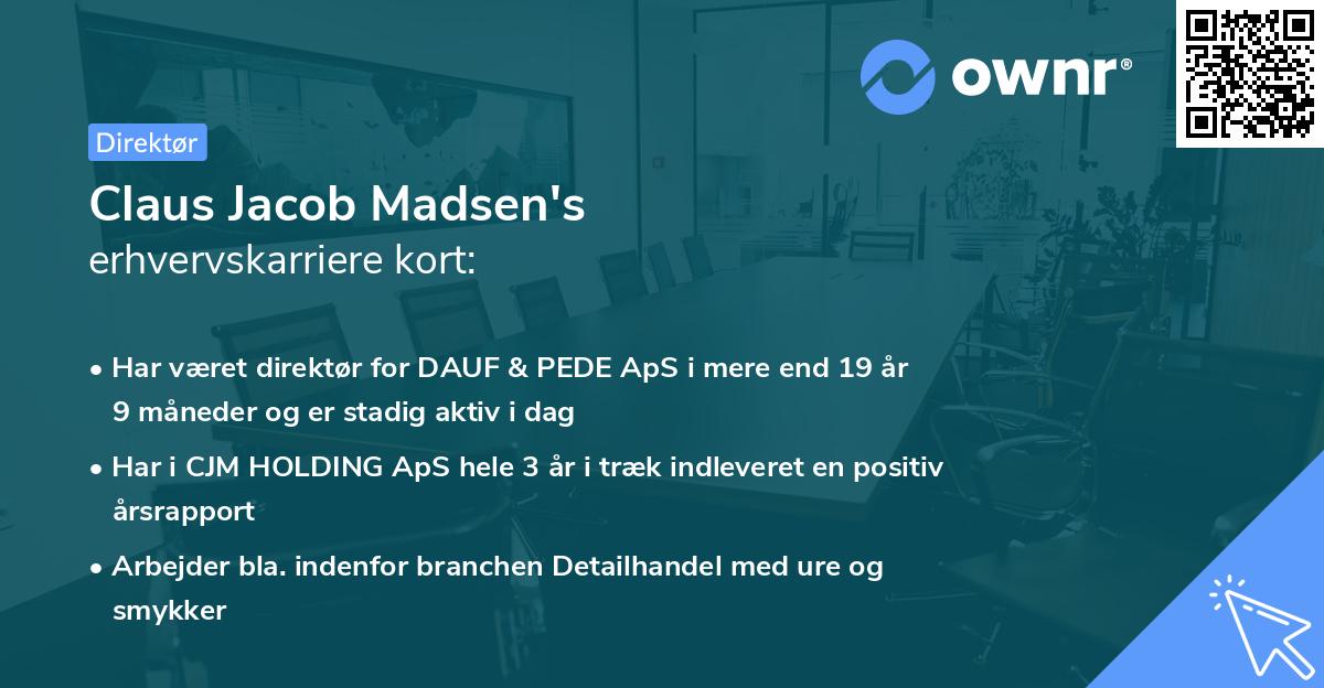 Claus Jacob Madsen's erhvervskarriere kort