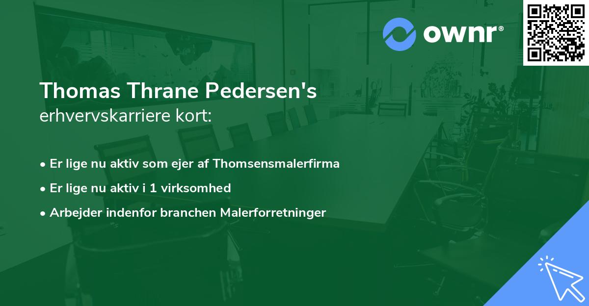 Thomas Thrane Pedersen's erhvervskarriere kort