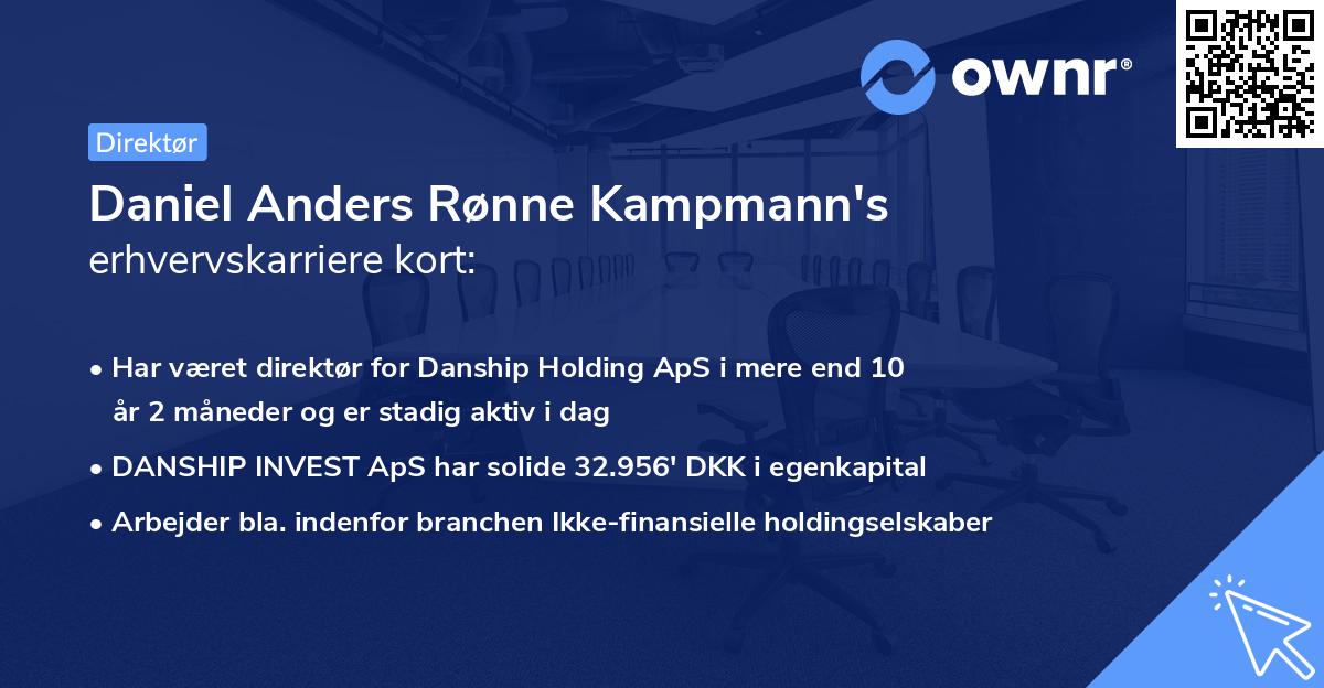 Daniel Anders Rønne Kampmann's erhvervskarriere kort