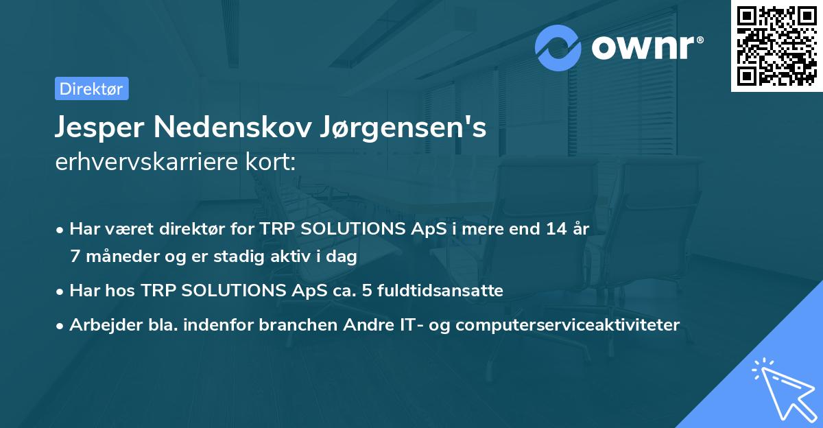 Jesper Nedenskov Jørgensen's erhvervskarriere kort