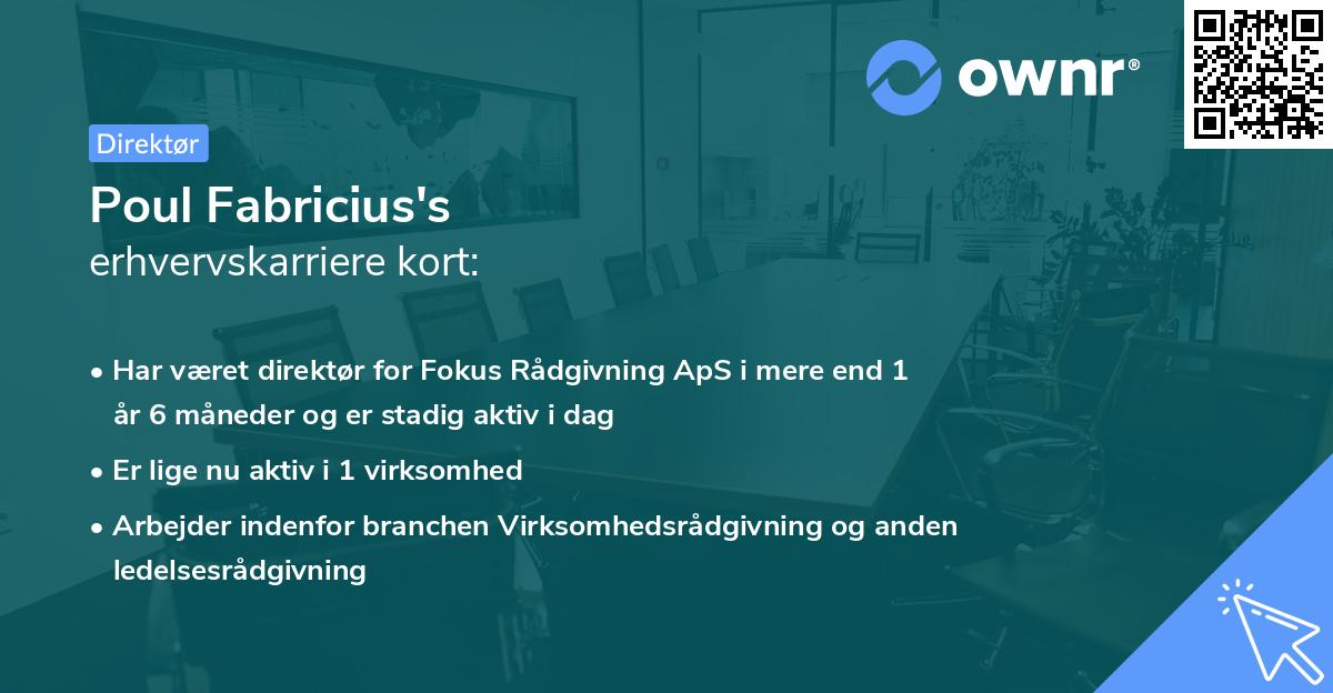 Poul Fabricius's erhvervskarriere kort