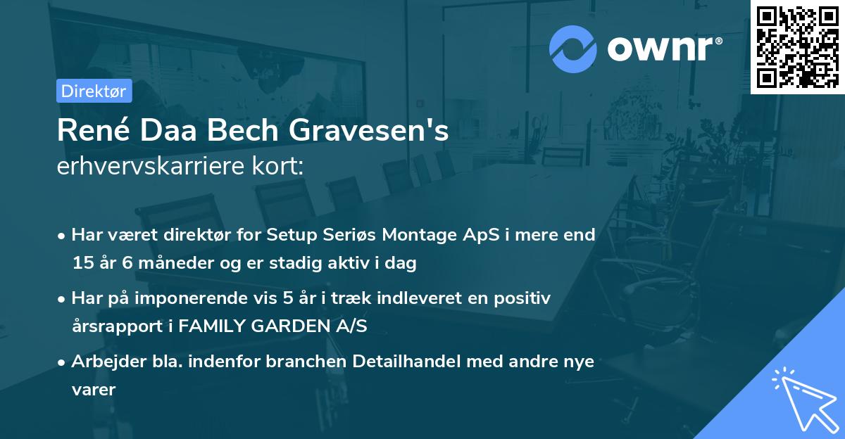 René Daa Bech Gravesen's erhvervskarriere kort