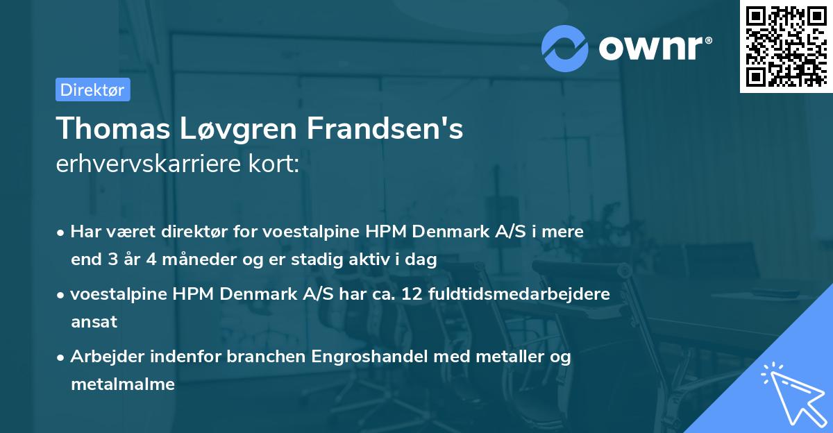 Thomas Løvgren Frandsen's erhvervskarriere kort