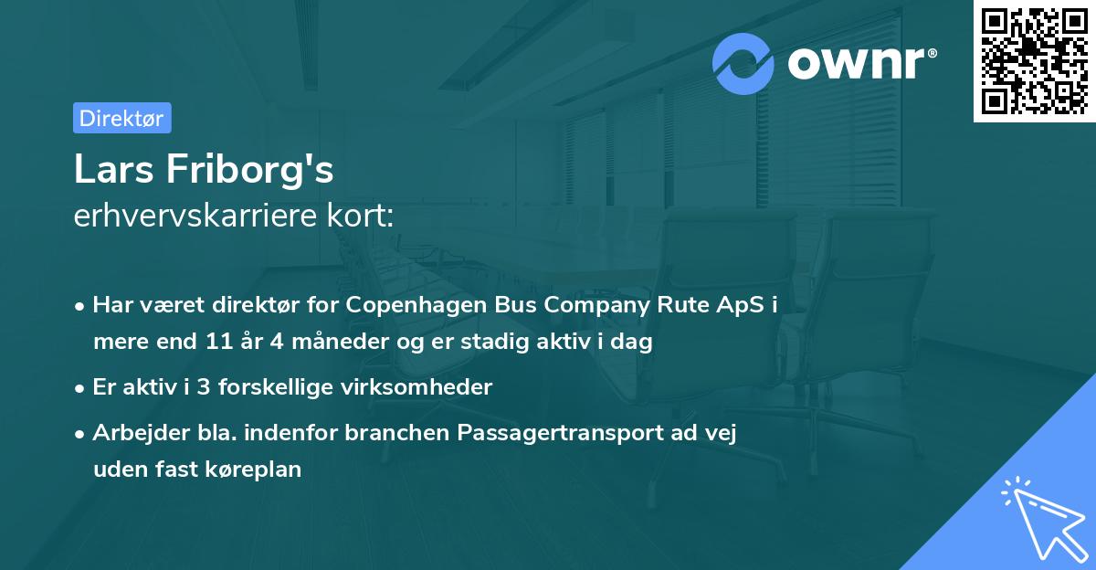 Lars Friborg's erhvervskarriere kort