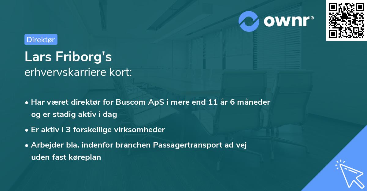 Lars Friborg's erhvervskarriere kort