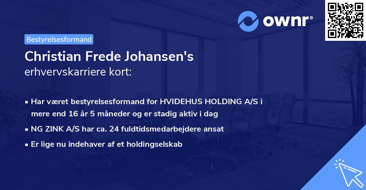 Christian Frede Johansen's erhvervskarriere kort